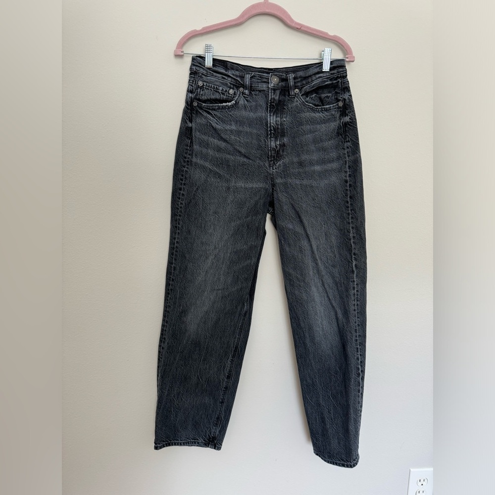 American eagle baggy straight leg jeans black distressed - Picture 7 of 10